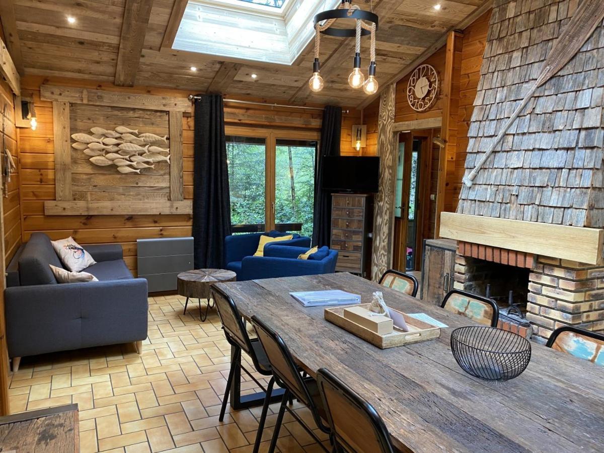 Le Fishing Lodge Chalet En Bois Avec Bain Nordique ラ・ブレス エクステリア 写真